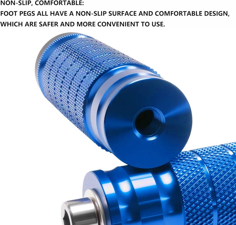 JXPANG Universal 8mm Foot Pegs CNC Aluminum Install Bolts Motorcycle Rearsets Footrest Footpegs Compatible With YAMAHA Honda Suzuki Kawasaki Ducati Aprilia (Blue) - Image 4